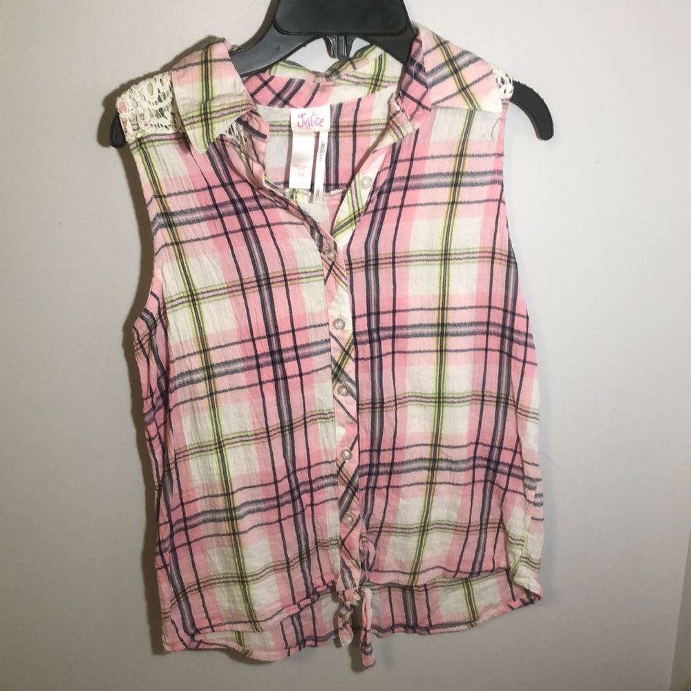 Justice Sleeveless Flannel